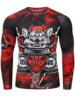 LAFROI Herren Langarm UPF 50+ Kompressionsshirt Rash Guard-CLY08C (Warrior,MD) von LAFROI