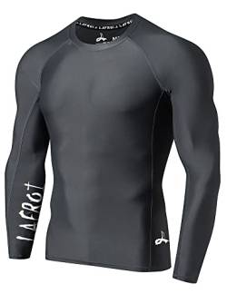 LAFROI Herren Langarm UPF 50+ Kompressionsshirt Rash Guard-CLYYB (Asymmetric Dark Grey,MD) von LAFROI