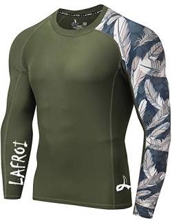 LAFROI Herren Langarm UPF 50+ Kompressionsshirt Rash Guard-CLYYB (Asymmetric Leisure,LG) von LAFROI