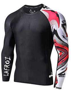 LAFROI Herren Langarm UPF 50+ Kompressionsshirt Rash Guard-CLYYB (Asymmetric Mecha,LG) von LAFROI