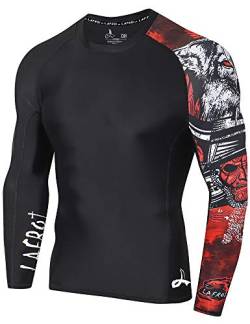 LAFROI Herren Langarm UPF 50+ Kompressionsshirt Rash Guard-CLYYB (Asymmetric Warrior,LG) von LAFROI