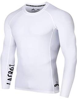 LAFROI Herren Langarm UPF 50+ Kompressionsshirt Rash Guard-CLYYB (Asymmetric White,MD) von LAFROI