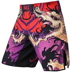 LAFROI Herren MMA Cross-Training Box Shorts Trunks Fight Wear mit Kordelzug und Tasche (Blood Moon,LG) von LAFROI