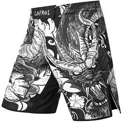 LAFROI Herren MMA Cross-Training Box Shorts Trunks Fight Wear mit Kordelzug und Tasche (Dragon,LG) von LAFROI