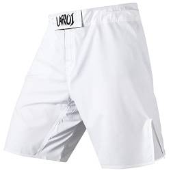 LAFROI Herren MMA Cross-Training Box Shorts Trunks Fight Wear mit Kordelzug und Tasche (White,LG) von LAFROI