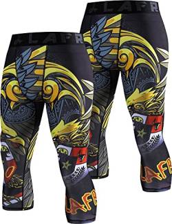 LAFROI Men's 2-Pack Compression Fit 3/4 Tights Leggings with Pcoket/Non-Pocket-YSK10 Royal Size XL von LAFROI