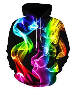 LAIDIPAS Unisex 3D-Druck Hoodies Neuheit Pullover Bunt Kapuzenpullover Sweatshirt mit Tasche für Männer Frauen, Farbenfroh, XX-Large von LAIDIPAS