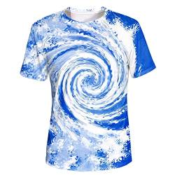 LAIDIPAS Unisex T-Shirt für Damen und Herren 3D Grafik Tee Erwachsene Neuheit Shirt Größe S-XXL, Blaue Krawatte, X-Large von LAIDIPAS
