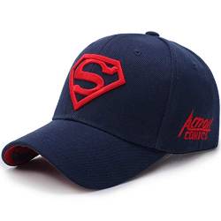 LAIFEKE Baseball Cap Superman Snapback Hat Stickerei Baseball Cap für Männer Frauen (Marineblau Rot) von LAIFEKE