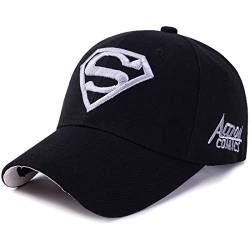 LAIFEKE Baseball Cap Superman Snapback Hat Stickerei Baseball Cap für Männer Frauen (Schwarzes Silber) von LAIFEKE