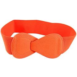 LAIFEKE Taillengürtel Mit Schleife Für Damen Breiter Gürtel Elastischer Stretch Cinch Gürtel (Orange) von LAIFEKE