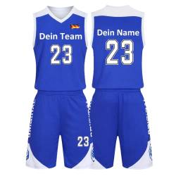 Benutzerdefiniert Basketball Trikot Kinder Herren Set mit Namen Nummer Team Logo 2-Piece Basketball Jersey Shirt & Short Dunkelgrün von LAIFU