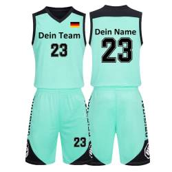 Benutzerdefiniert Basketball Trikot Kinder Herren Set mit Namen Nummer Team Logo 2-Piece Basketball Jersey Shirt & Short von LAIFU