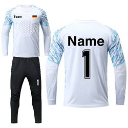 LAIFU Benutzerdefiniert Torwarttrikot Set für Herren Kinder Torwart Trikot mit Nummer Name Team Logo Torwarttrikot Personalisieren von LAIFU