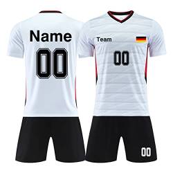 LAIFU Eigener Name Fussball Trikot Kinder Set - Personalisierte Fußball Trikots Jeder Name Nummer Team Logo Fussballtrikot Jungen von LAIFU