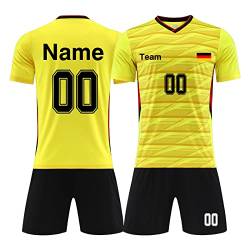 LAIFU Personalisierte Fußballtrikots T-Shirt Shorts Jeder Name Nummer Team Logo - Fußballtrikot Kinder Erwachsener Benutzerdefiniert Trikot von LAIFU