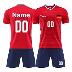 LAIFU Personalisierte Fußballtrikots T-Shirt Shorts Jeder Name Nummer Team Logo - Fußballtrikot Kinder Erwachsener Benutzerdefiniert Trikot von LAIFU