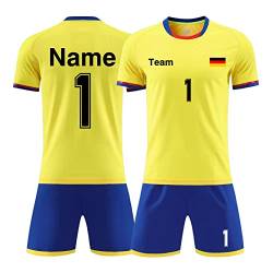 LAIFU Personalisierte Fußballtrikots T-Shirt Shorts Jeder Name Nummer Team Logo - Fußballtrikot Kinder Erwachsener Benutzerdefiniert Trikot von LAIFU