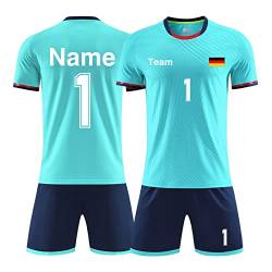 LAIFU Personalisierte Fußballtrikots T-Shirt Shorts Jeder Name Nummer Team Logo - Fußballtrikot Kinder Erwachsener Benutzerdefiniert Trikot von LAIFU