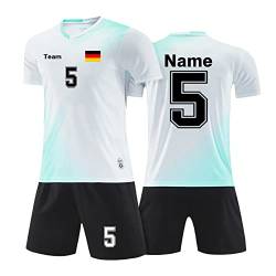 LAIFU Personalisiertes Fußballtrikot Kinders Erwachsene Fusstball Shorts&Trikots mit Name Nummer Team Logo Fußball Trikot von LAIFU