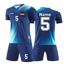 LAIFU Personalisiertes Fußballtrikot Kinders Erwachsene Fusstball Shorts&Trikots mit Name Nummer Team Logo Fußball Trikot von LAIFU