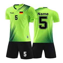 LAIFU Personalisiertes Fußballtrikot Kinders Erwachsene Fusstball Shorts&Trikots mit Name Nummer Team Logo Fußball Trikot von LAIFU