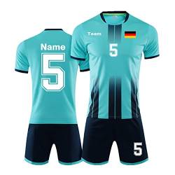 LAIFU Personalisiertes Fußballtrikot mit Namensnummer Logo für Kinder Erwachsene Personalisierte Fußballshirt und Short von LAIFU