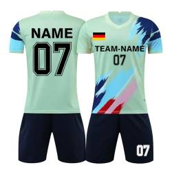 LAIFU Trikot Fussball Jungen Mädchen Fußball Trikot Personalisiert für Kinder Erwachsener Fussballtrikot Set mit Eigenem Namen von LAIFU