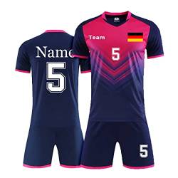 LAIFU personalisiertes Fußballtrikot mit Namensnummer Logo für Kinder Erwachsene Männer Frauen Personalisierte Fußballshirt und Short (Navy Blue) von LAIFU