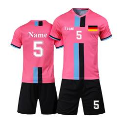 LAIFU personalisiertes fußball Trikot Kinder mit Namen Nummer Team und Logo torwarttrikot Herren Uns (Kurz Rosa) von LAIFU