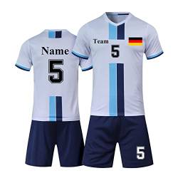 LAIFU personalisiertes fußball Trikot Kinder mit Namen Nummer Team und Logo torwarttrikot Herren Uns (Kurz Weiß) von LAIFU