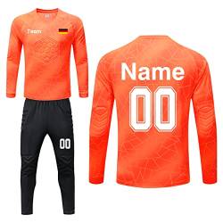 Torwarttrikot Personalisieren Torwarttrikot Set für Herren Kinder Torwart Trikot mit Nummer Name Team Logo von LAIFU