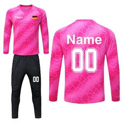 Torwarttrikot Personalisieren Torwarttrikot Set für Herren Kinder Torwart Trikot mit Nummer Name Team Logo von LAIFU