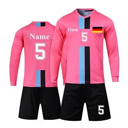 personalisiertes fußball Trikot Kinder mit Namen Nummer Team und Logo torwarttrikot Herren Uns (Langes Rosa) von LAIFU