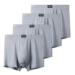 LAIJIANG 4-Pack Mens Boxers with Elastic Waist,3-10XL Cotton Soft Boxer Shorts Men Stretch Fit 140-160kg Mens Underwear for Everyday Wear (Color : Gray, Size : (10X-L)) von LAIJIANG