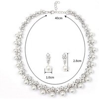 LAKKEC Schmuckset Perlenkette Ohrringe Damenschmuck funkelndes Hochzeitsschmuck set, 2-tlg von LAKKEC