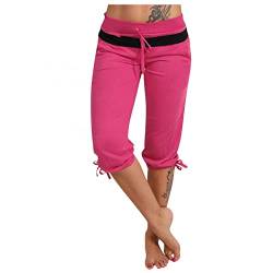 LAKOYA Caprihose Damen Sommer 3/4 Sport Stretch Hosen aus Baumwolle,Yoga Gym Fitness Seamless Training Jogger Frauen Capri Shorts Running Dreiviertel Pant Lauf Trousers Radlerhose von LAKOYA