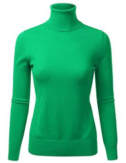 LALABEE Damen Langarm Pullover Rollkragen Slim Fit Stretch Knit Sweater (S-XXL), Lbt014_aplegreen, Mittel von LALABEE