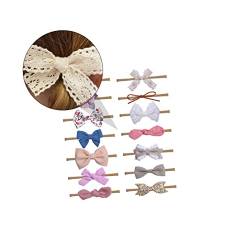 LALAFINA 14st Kinder-baby-dusche-bogen-stirnband Haarband Für Kleines Mädchen Elastisches Kopfband Schleifen Haarband Säuglingsbögen Bogen Gummibänder Haar Neugeboren Kreuzen Badetuch Stoff von LALAFINA