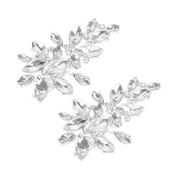 LALAFINA 2st Strass-blatt-haarnadel Haarschmuck Aus Strass Hochzeit Kopfschmuck Blumenkopfschmuck Hochzeit Blatt Kopfbedeckung Vintage-haarschmuck Braut Blitz Styling-clip von LALAFINA