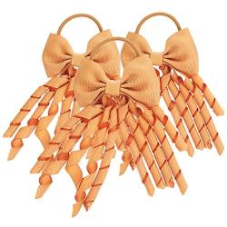 LALAFINA 3st Haarschmuck Weihnachtsband Fransenband Haargummis Für Mädchen Haarbänder Jubeln Verbeugt Pferdeschwänze Haargummis Cheerleader-verbeugungen Gewindeband Quaste Haarseil Kind von LALAFINA