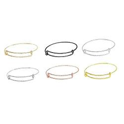 LALAFINA 6St armschlinge Armbänder bracelets armbinder armband weinglas Edelstahlarmband Armband für Frauen DIY Armband Armreif aus Draht Stahldraht Schmuck metallische Linie Fräulein von LALAFINA