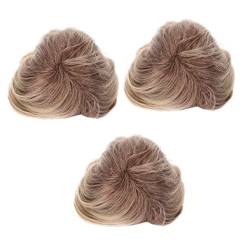 LALAFINA Proll Hair 3 Stück Haare Täglich Dame Verwendung Flauschig Gelockt Party Rose Naturfaser Synthetik Kurz Mode Für Kopfschmuck Voll Mami Abdeckung Blond Gemischt Aussehend von LALAFINA