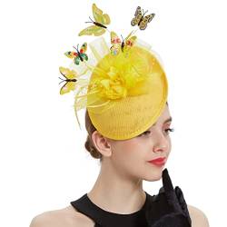LALAFINA Schmetterling Fascinator Hat Tea Party Fascinator Stirnband Derby Kopfbedeckung für Frauen Mädchen (5Pcs) von LALAFINA