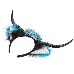 LALAFINA Stirnband Aus Horn Haargummis Für Mädchen Plüsch-ohrhorn-stirnband Cosplay-horn-haarband Halloween-ochsenhorn-stirnband Halloween Horn Stirnband Vintage Mann Bilden Plastik Teufel von LALAFINA