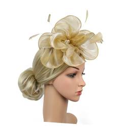 LALAFINA damen haarbänder haarschmuck für damen Fascinator-Hüte für Schleier-Fascinator-Hut kopfschmuck bandana stirnband Organza-Handband Haar Accessoires mit Hut Kopfbedeckung von LALAFINA