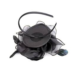LALAFINA damen stirnband hochzeitshaar schmuck Gatsby Flapper Zubehör 20er Fascinator-Hut für Damen Fascinator-Hüte für Haar Accessoires Organza-Handband menschlicher Kopf Schleier von LALAFINA