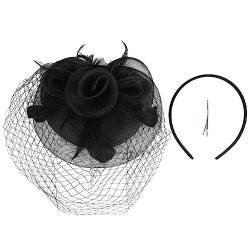 -feder-hut Mini-zylinder Fascinator-haarspange Tee-party Fascinator-stirnband Für Damen Fascinators Für Damen Gefiederte Tea-party-hüte Frau Schleier Nylon Charmant von LALAFINA