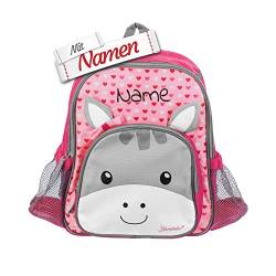 LALALO Kindergartenrucksack mit Namen personalisiert, Sterntaler Kinderrucksack, Kinder Rucksack für Kindergarten Kita, Kleinkind Tasche, Kindergartentasche (Emmi Girl) von LALALO