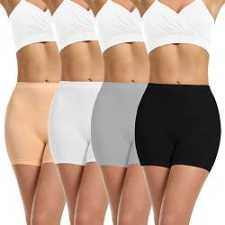 LALESTE Slip-Shorts für Damen, Unterkleid, nahtlos, glatt, Anti-Scheuern, Bike-Shorts, Jungen-Shorts, Unterwäsche, Boxershorts, Schwarz, Hautfarben, Weiß, Grau, XL von LALESTE